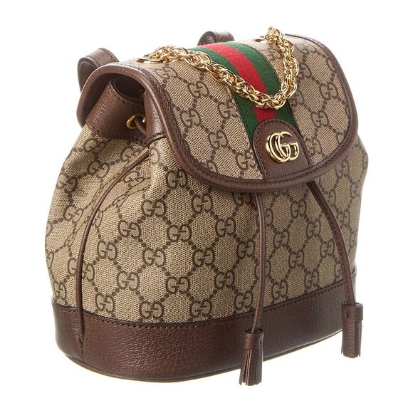 Gucci Ophidia Mini Gg Supreme Canvas & Leather Backpack, Brown - Picture 3 of 4